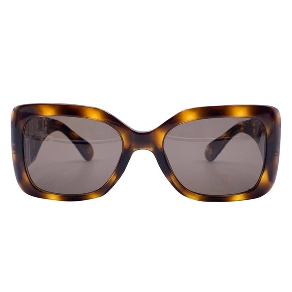 Chanel Square Sunglasses Tortoiseshell Acetate CC Logo - Picture 1 of 15